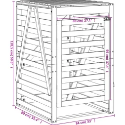 vidaXL Containerberging 84x90x128,5 cm massief grenenhout