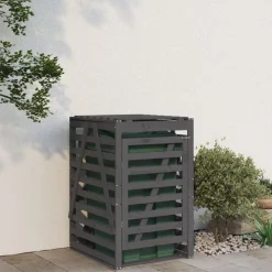 vidaXL Containerberging 84x90x128,5 cm massief grenenhout grijs