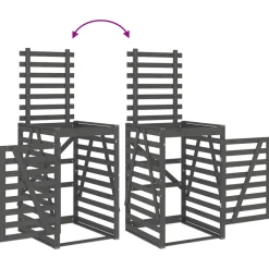 vidaXL Containerberging 84x90x128,5 cm massief grenenhout grijs