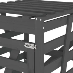vidaXL Containerberging 84x90x128,5 cm massief grenenhout grijs