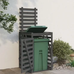 vidaXL Containerberging 84x90x128,5 cm massief grenenhout grijs
