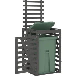 vidaXL Containerberging 84x90x128,5 cm massief grenenhout grijs
