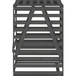 vidaXL Containerberging 84x90x128,5 cm massief grenenhout grijs