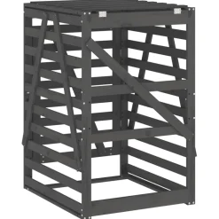vidaXL Containerberging 84x90x128,5 cm massief grenenhout grijs