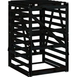vidaXL Containerberging 84x90x128,5 cm massief grenenhout zwart