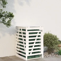 vidaXL Containerberging 84x90x128,5 cm massief grenenhout wit