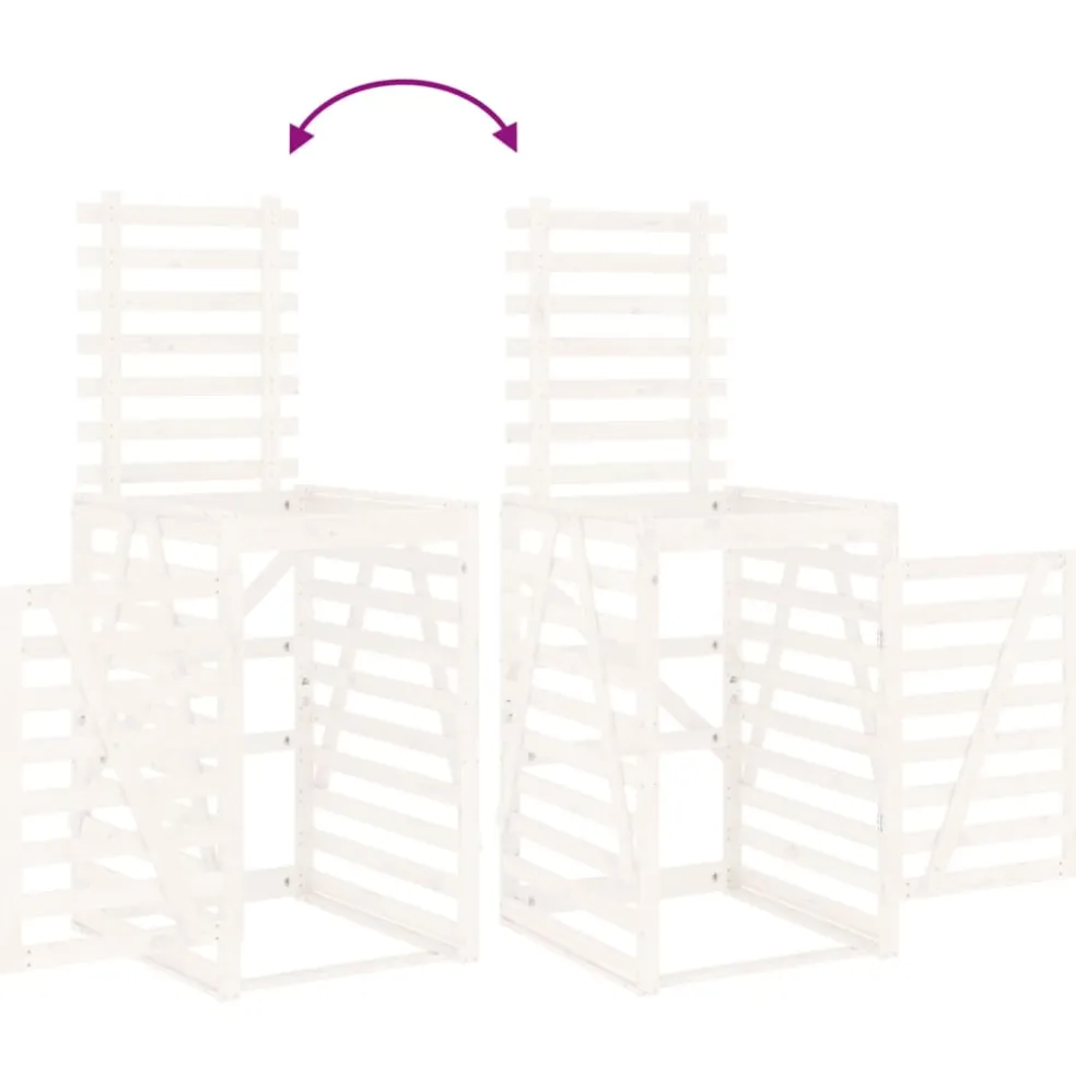vidaXL Containerberging 84x90x128,5 cm massief grenenhout wit