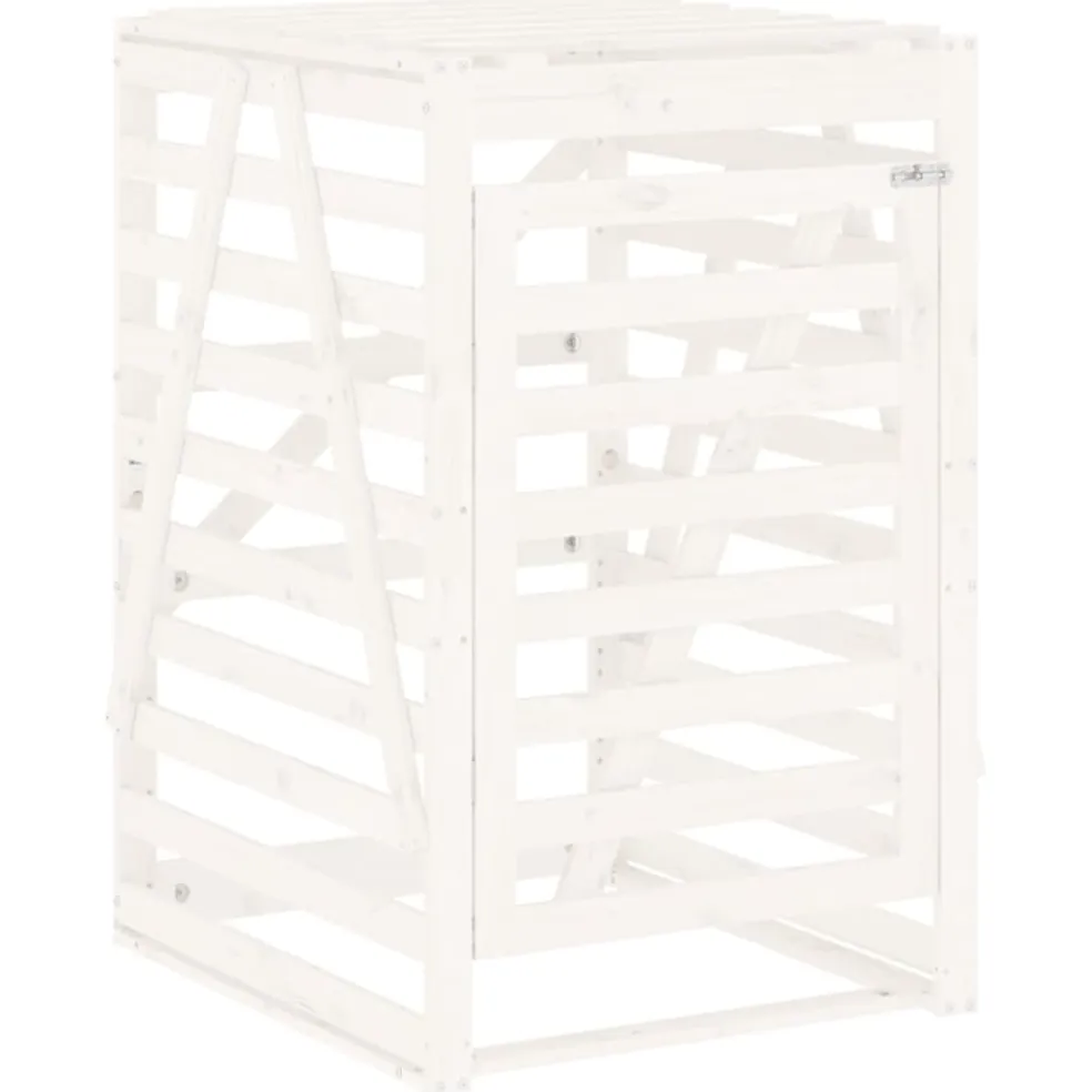 vidaXL Containerberging 84x90x128,5 cm massief grenenhout wit