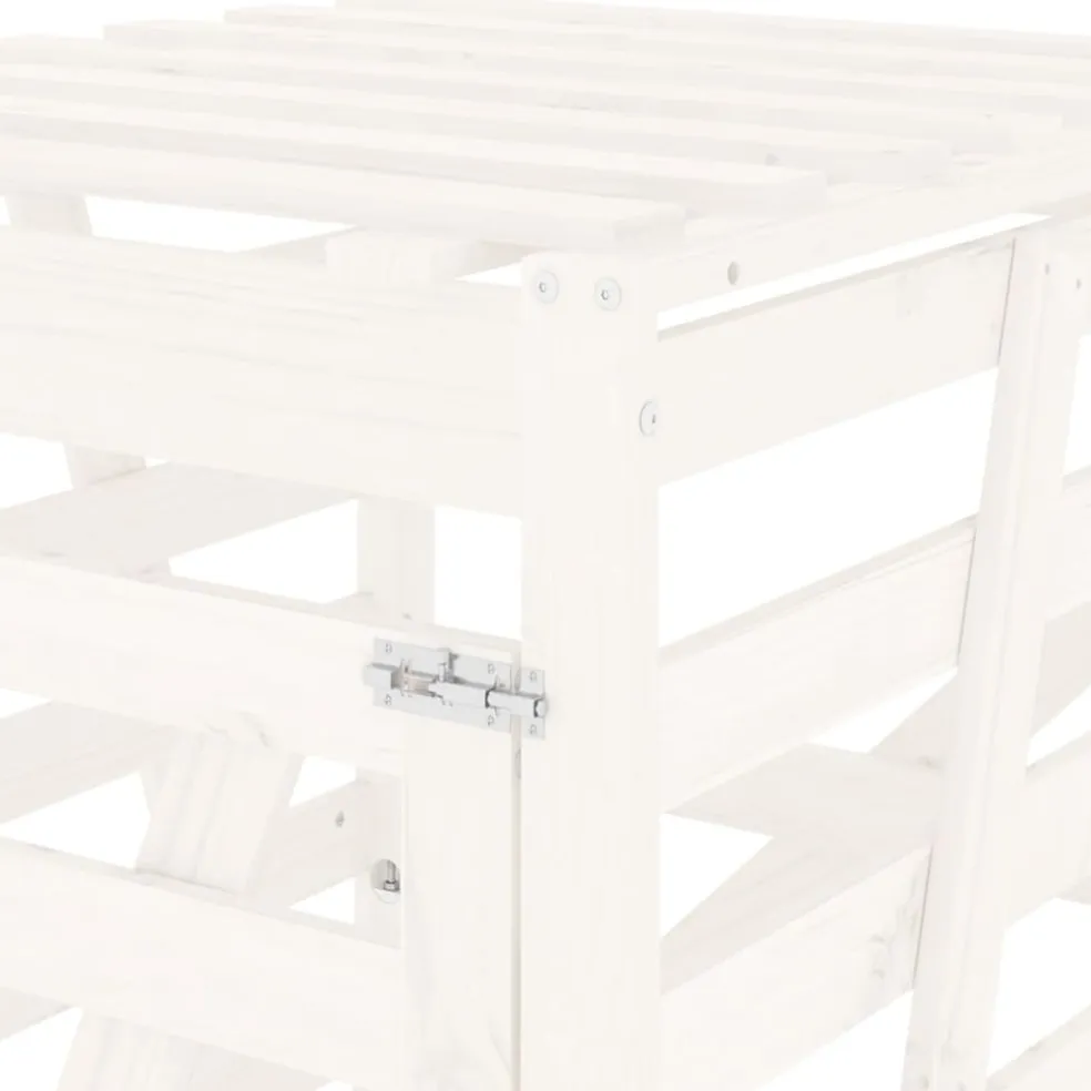vidaXL Containerberging 84x90x128,5 cm massief grenenhout wit