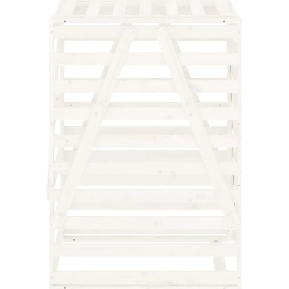 vidaXL Containerberging 84x90x128,5 cm massief grenenhout wit