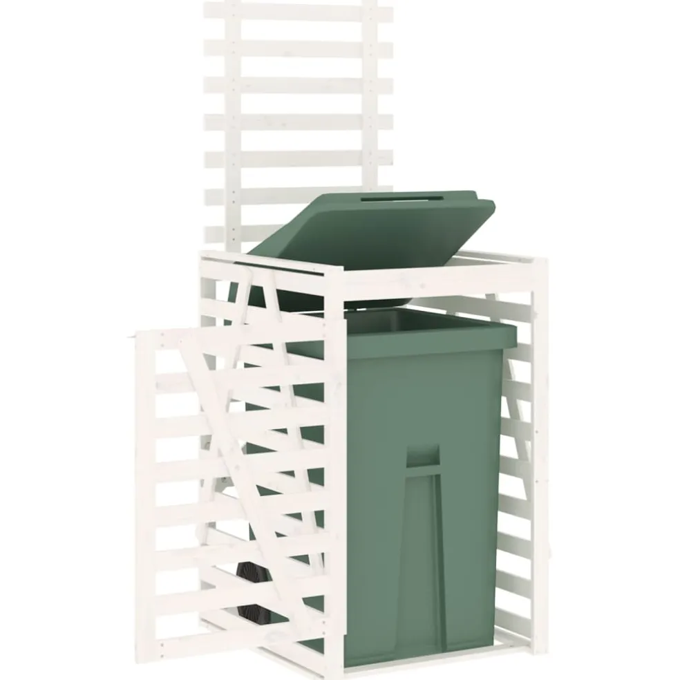vidaXL Containerberging 84x90x128,5 cm massief grenenhout wit