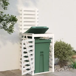 vidaXL Containerberging 84x90x128,5 cm massief grenenhout wit