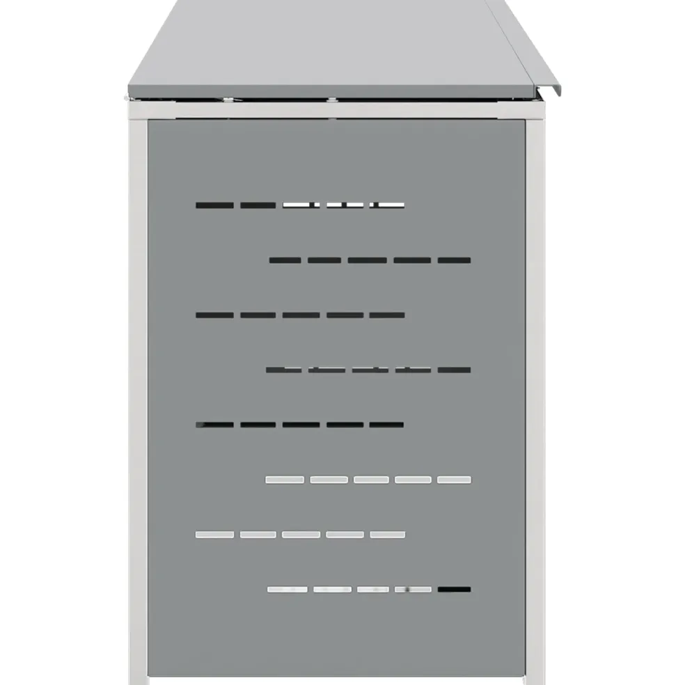 vidaXL Containerombouw for 4 Bins 240L Roestvrij staal Grijs