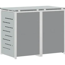 vidaXL Containerombouw for 2 Bins 240L Roestvrij staal Grijs