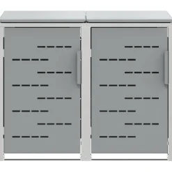 vidaXL Containerombouw for 2 Bins 240L Roestvrij staal Grijs