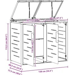vidaXL Containerombouw for 2 Bins 240L Roestvrij staal
