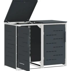 vidaXL Containerombouw for 2 Bins 240L Roestvrij staal