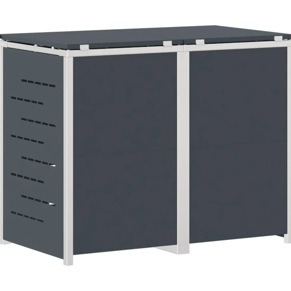 vidaXL Containerombouw for 2 Bins 240L Roestvrij staal