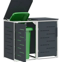 vidaXL Containerombouw for 2 Bins 240L Roestvrij staal