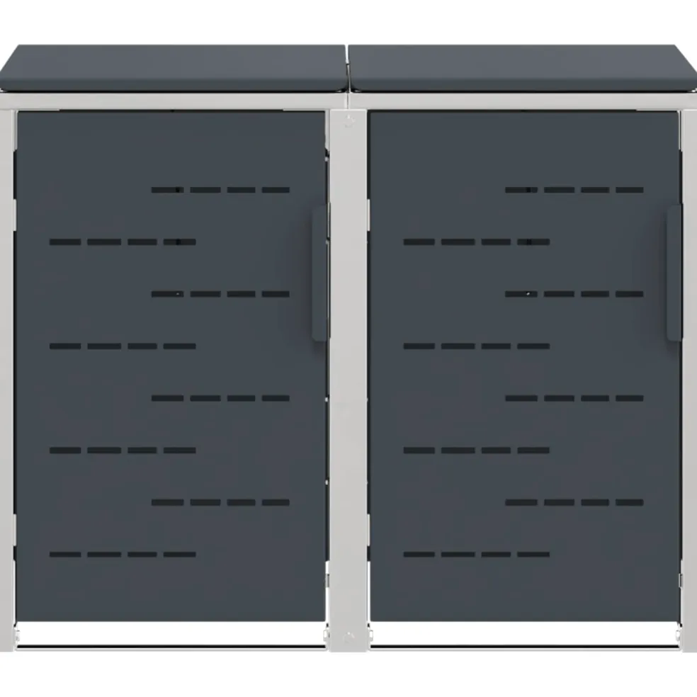 vidaXL Containerombouw for 2 Bins 240L Roestvrij staal