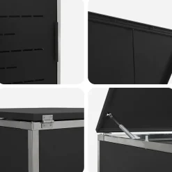 vidaXL Containerombouw for 1 Bin 240L Zwart