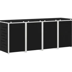 vidaXL Containerombouw for 4 Bins 240L Roestvrij staal Zwart