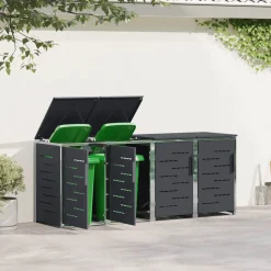 vidaXL Containerombouw for 4 Bins 240L Roestvrij staal