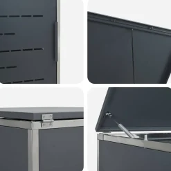 vidaXL Containerombouw for 4 Bins 240L Roestvrij staal