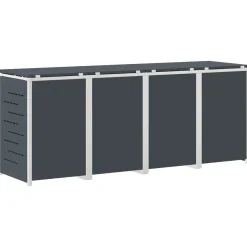 vidaXL Containerombouw for 4 Bins 240L Roestvrij staal