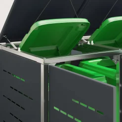 vidaXL Containerombouw for 4 Bins 240L Roestvrij staal