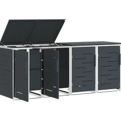 vidaXL Containerombouw for 4 Bins 240L Roestvrij staal