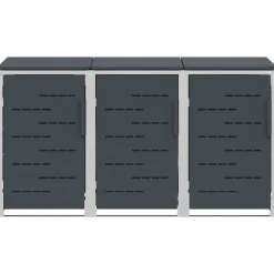 vidaXL Containerombouw for 3 Bins 240L Roestvrij staal