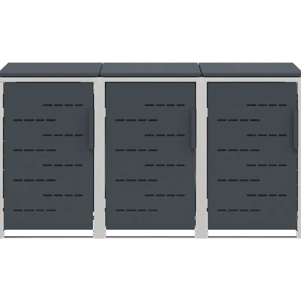 vidaXL Containerombouw for 3 Bins 240L Roestvrij staal