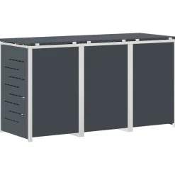 vidaXL Containerombouw for 3 Bins 240L Roestvrij staal