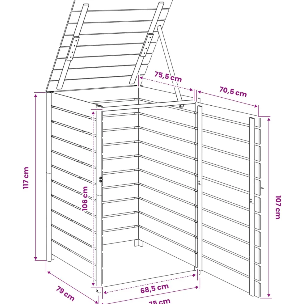 vidaXL Containerombouw voor 1 bak 240 L Geïmpregneerd grenenhout