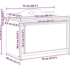 vidaXL Creatieve opslag voor kinderen ROROS Wit 73 x 40 x 55 cm