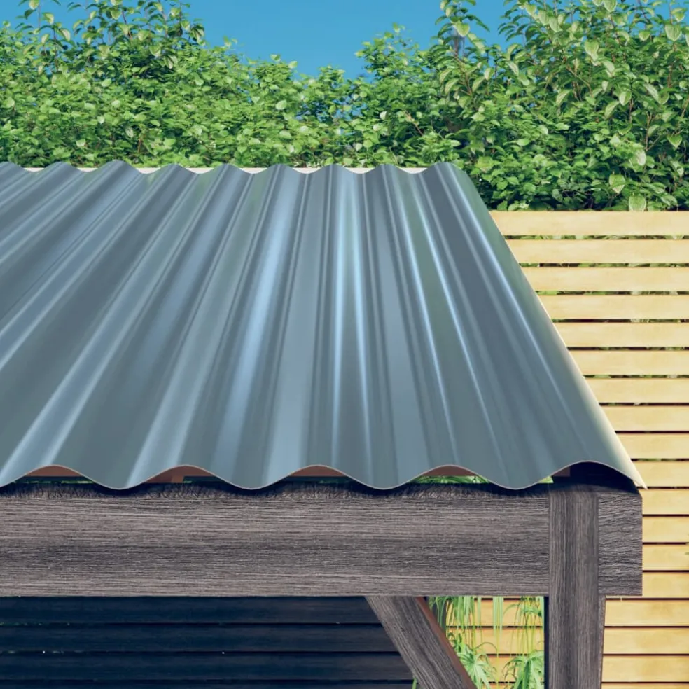 vidaXL Dakpanelen 36 st 60x36 cm gegalvaniseerd staal grijs