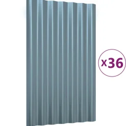 vidaXL Dakpanelen 36 st 60x36 cm gegalvaniseerd staal grijs