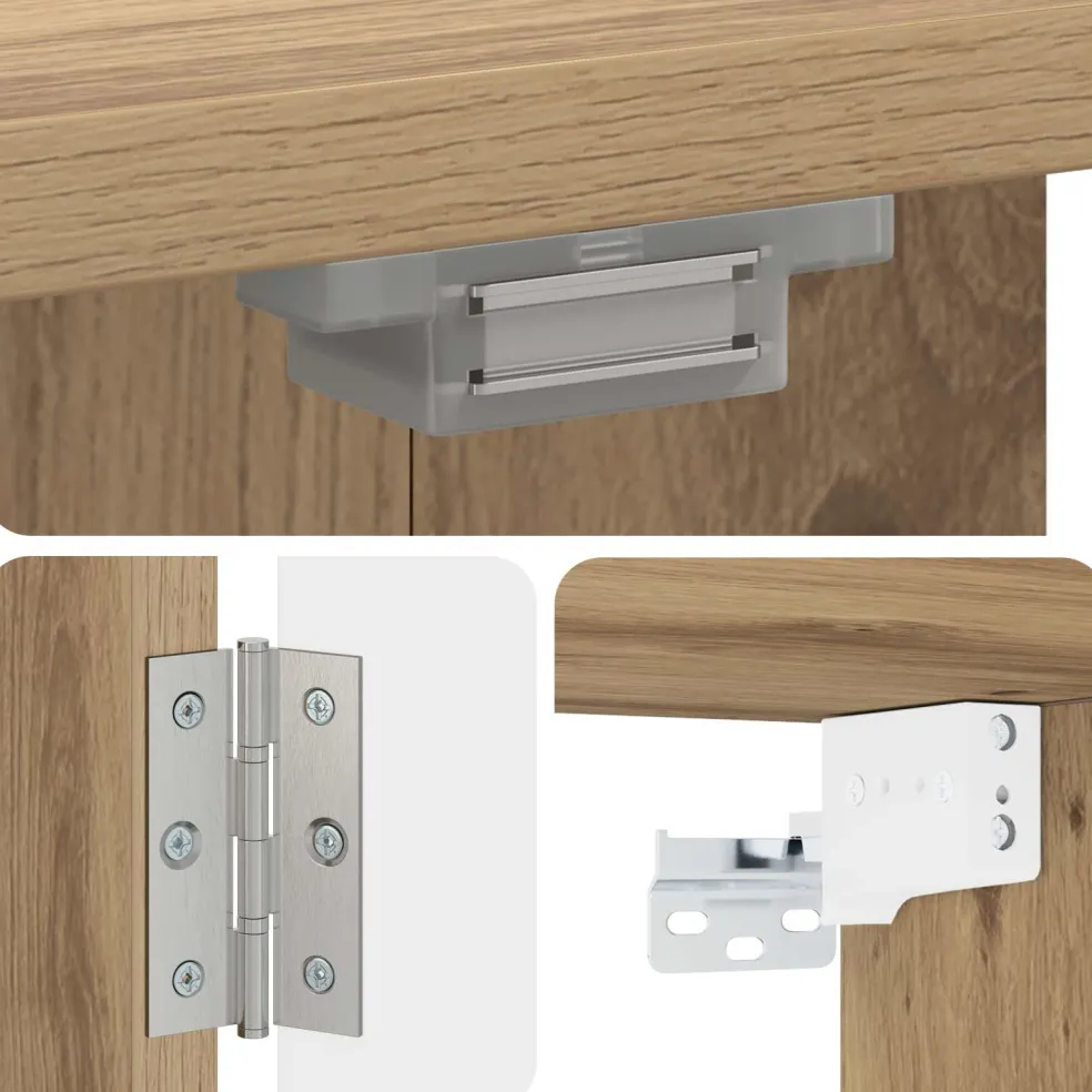 vidaXL Dartbord Kabinet ALKMAAR Artisanaal eiken 52,5 x 10,5 x 53,5 cm