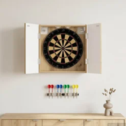vidaXL Dartbord Kabinet ALKMAAR Artisanaal eiken 52,5 x 10,5 x 53,5 cm