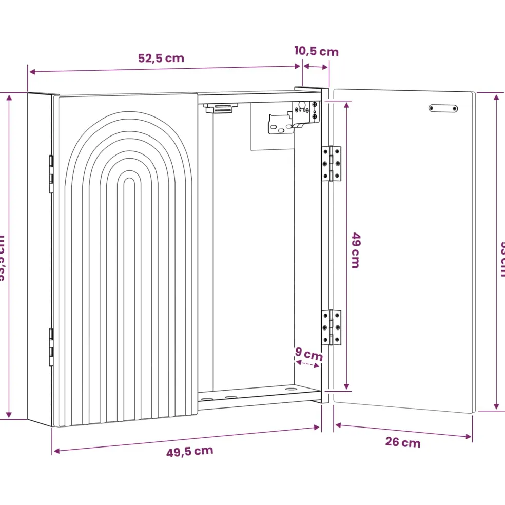 vidaXL Dartbord Kabinet ALKMAAR Hoogglans Wit 52,5 x 10,5 x 53,5 cm
