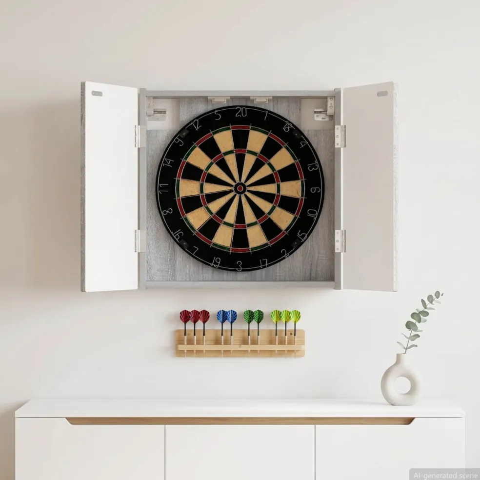 vidaXL Dartbord Kabinet ALKMAAR Grijs Sonoma 52,5 x 10,5 x 53,5 cm