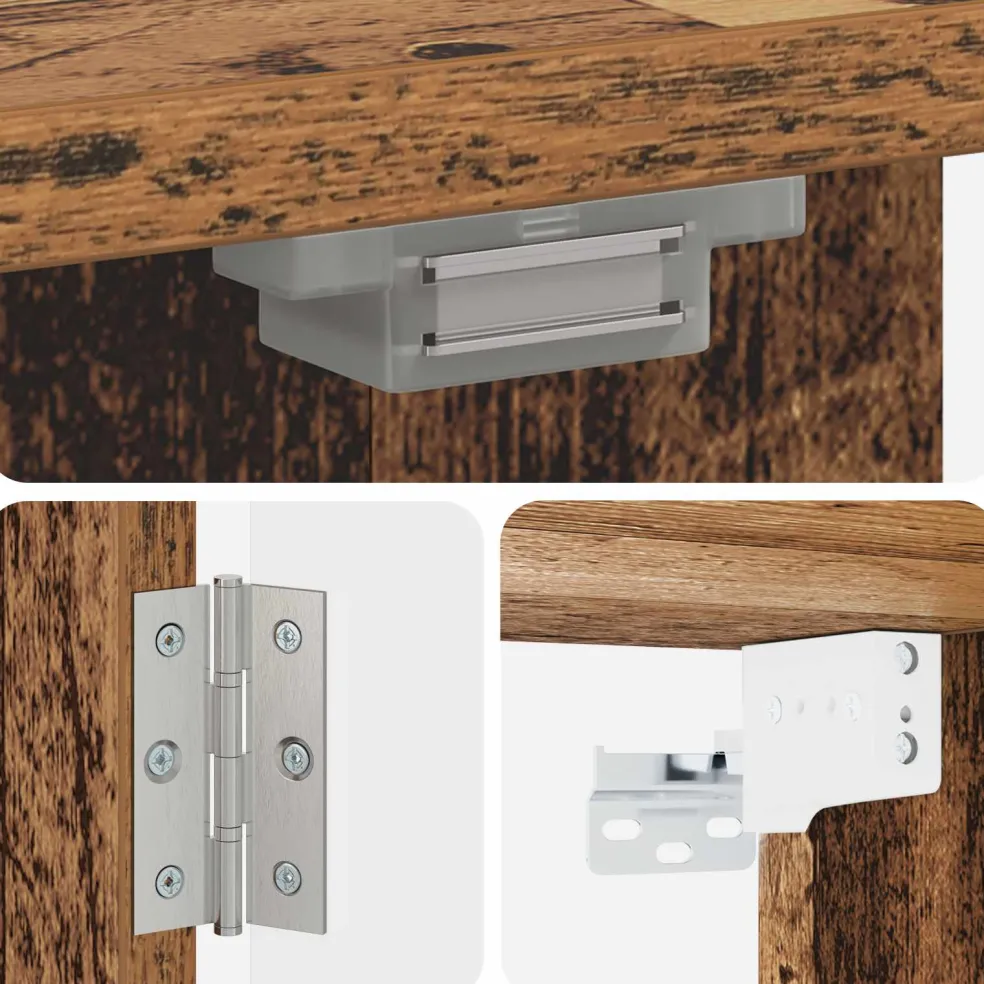 vidaXL Dartbord Kabinet ALKMAAR Oud hout 52,5 x 10,5 x 53,5 cm