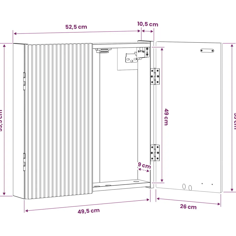 vidaXL Dartbord Kabinet ARNHEM Hoogglans Wit 52,5 x 10,5 x 53,5 cm