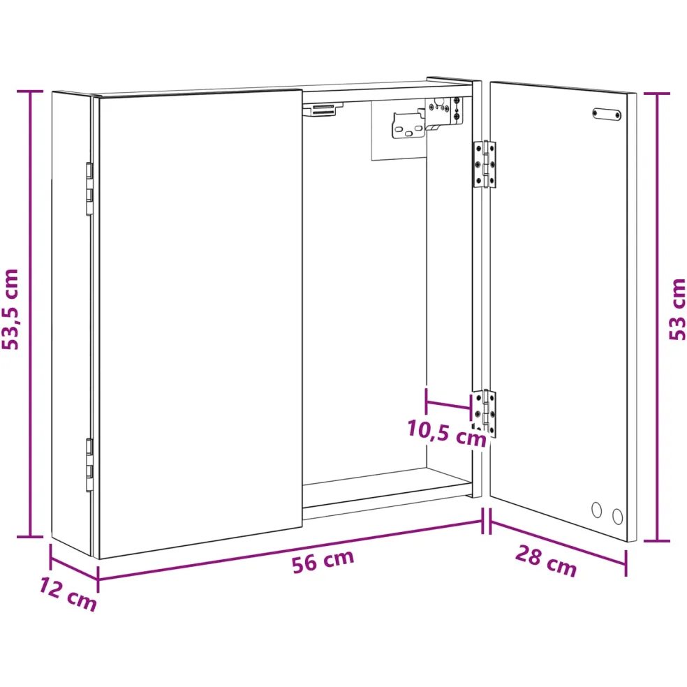 vidaXL Dartbord Kabinet Artisanaal eiken 56 x 12 x 53,5 cm