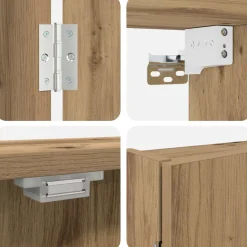 vidaXL Dartbord Kabinet Artisanaal eiken 56 x 12 x 53,5 cm