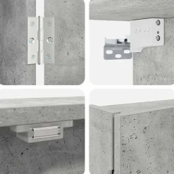 vidaXL Dartbord Kabinet Betongrijs 56 x 12 x 53,5 cm Bewerkt hout