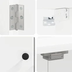 vidaXL Dartbord Kabinet BREDA Hoogglans Wit 52,5 x 10,5 x 53,5 cm