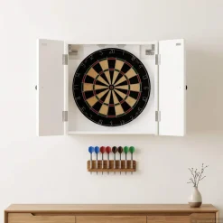 vidaXL Dartbord Kabinet BREDA Hoogglans Wit 52,5 x 10,5 x 53,5 cm