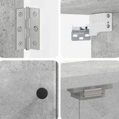 vidaXL Dartbord Kabinet BREDA Betongrijs 52,5 x 10,5 x 53,5 cm